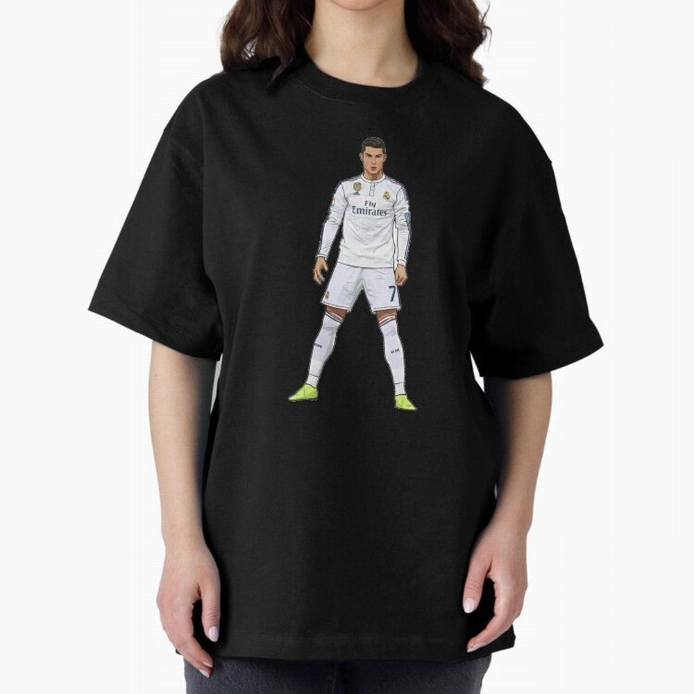 Cristiano Ronaldo at Madrid | Football Legend Oversized T-Shirt Experience the FIFA World Cup 2026 Journey through Messi and Cristiano Ronaldo Highlights, Argentina and Brazil Pride, Goal Celebration Energy, Supporter Heritage, Football Icons and
