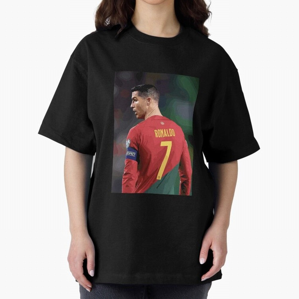 Cristiano Ronaldo Oversized T-Shirt Build Global Football Passion for FIFA World Cup 2026 USA Canada Mexico, Centered on Haaland and Mbappe, England and Germany, Stadium Chants, National Pride, Trophy Dreams and Unforgettable Football Memories;