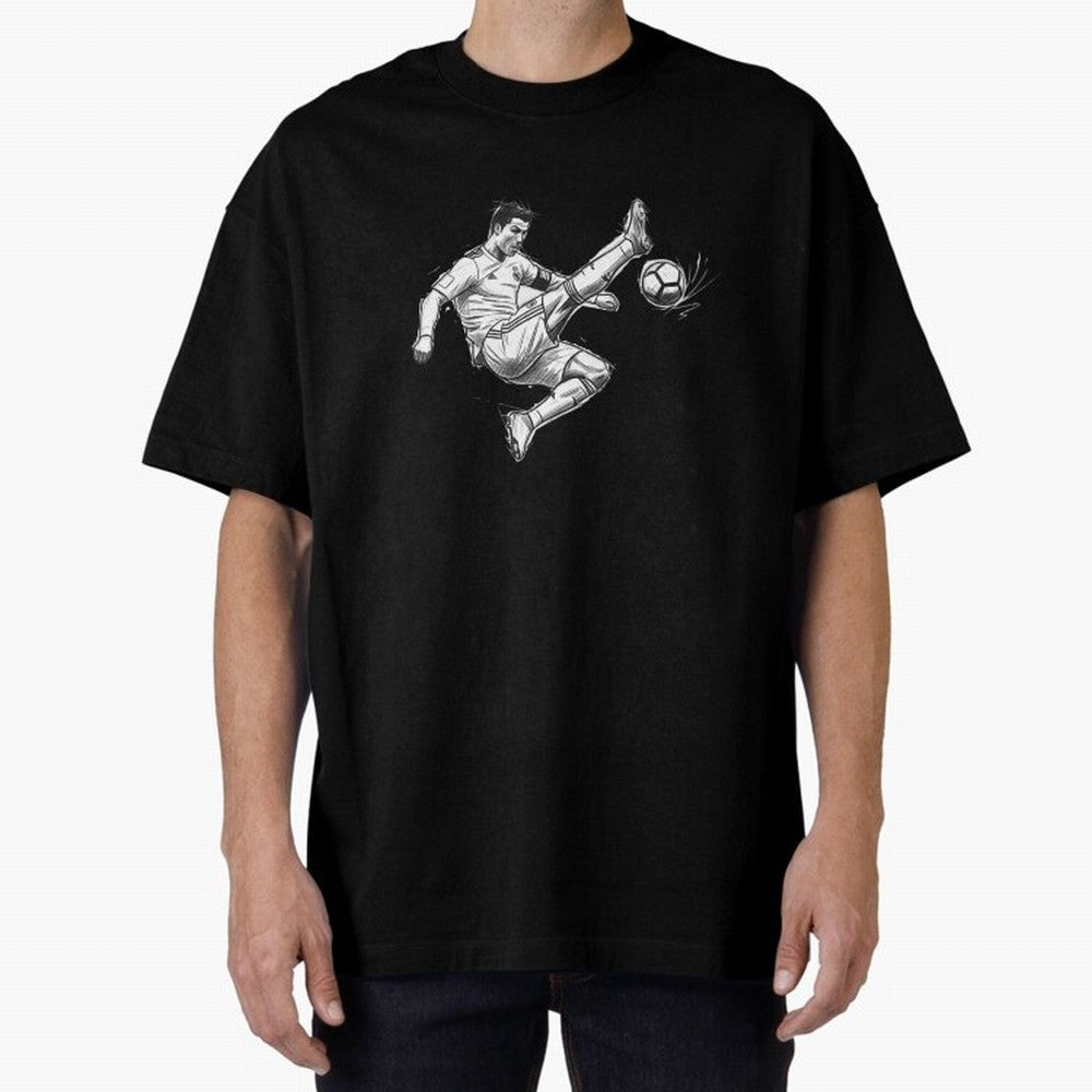 The King: Cristiano Ronaldo Oversized T-Shirt Represent Football Lovers during FIFA World Cup 2026 Group Stage Spirit, Centered on England, Haaland and Mbappe, Tournament Hype, Historic Matchups, Family Viewing Parties and Global Sports Pride;