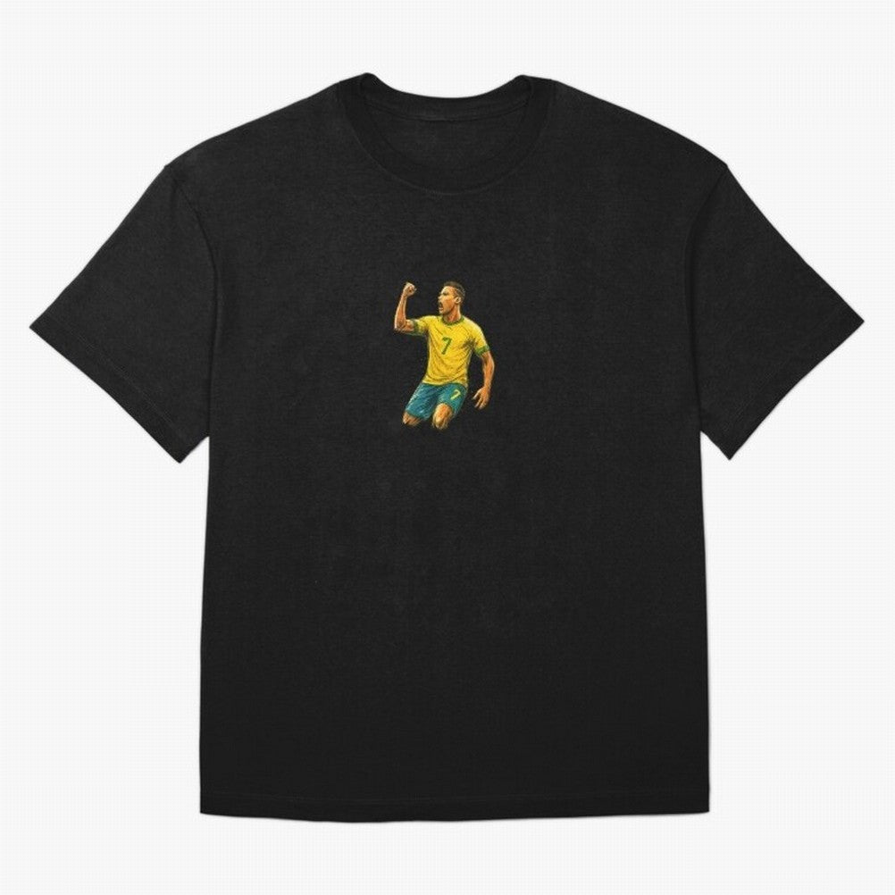Energetic Soccer Celebration ¨C Number 7 Sketch Art Oversized T-Shirt Keep the Match Day Mood of FIFA World Cup 2026 Group Stage for Fans of Messi and England, France and Netherlands, Bringing Tournament Hype, Historic Matchups, Family Viewing