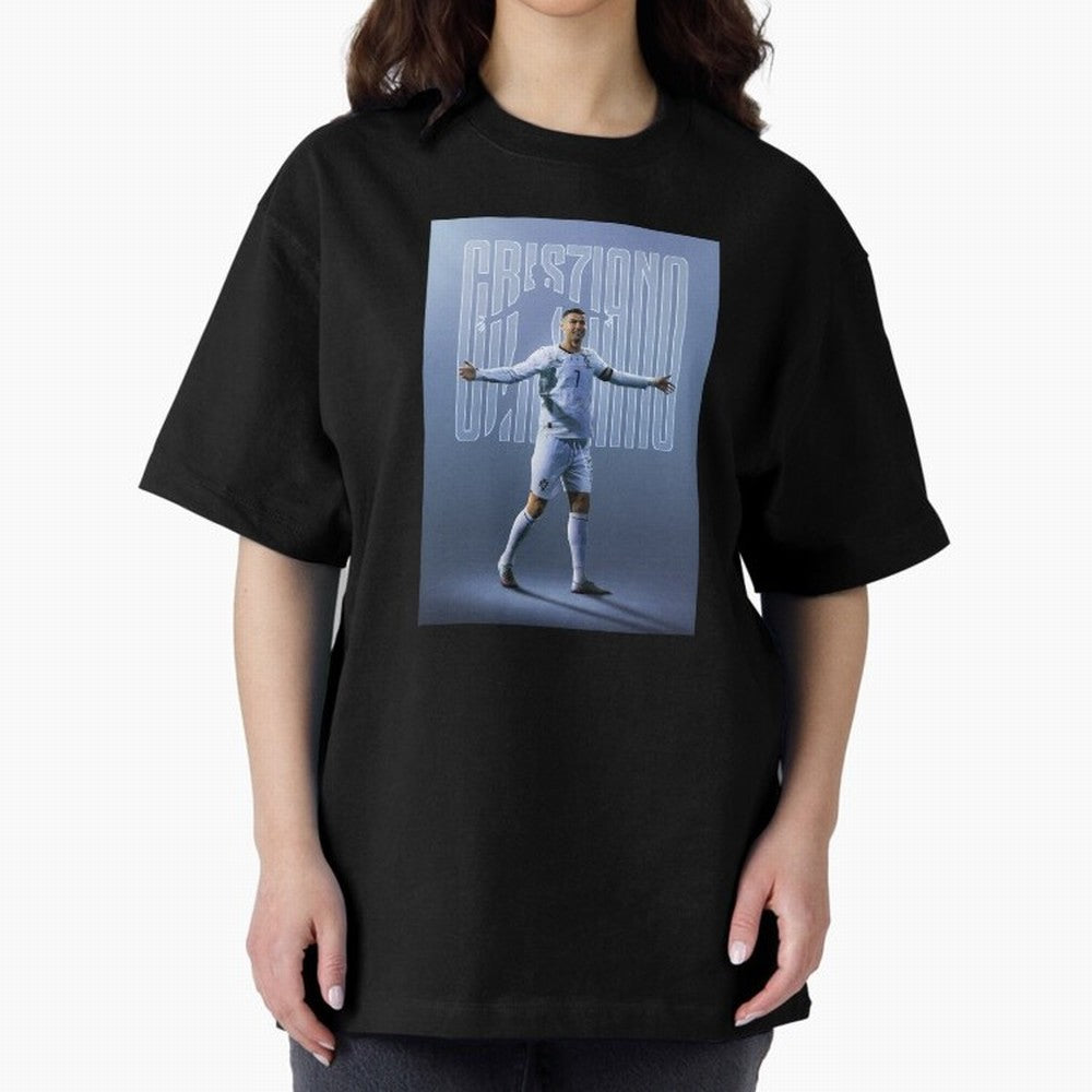 Football Royalty: Cristiano Ronaldo Oversized T-Shirt Turn Up for FIFA World Cup 2026 Highlighting Mbappe, Spain Energy, Tournament Hype, Historic Matchups, Family Viewing Parties and Global Sports Pride; Created for Match Day Parties, Soccer