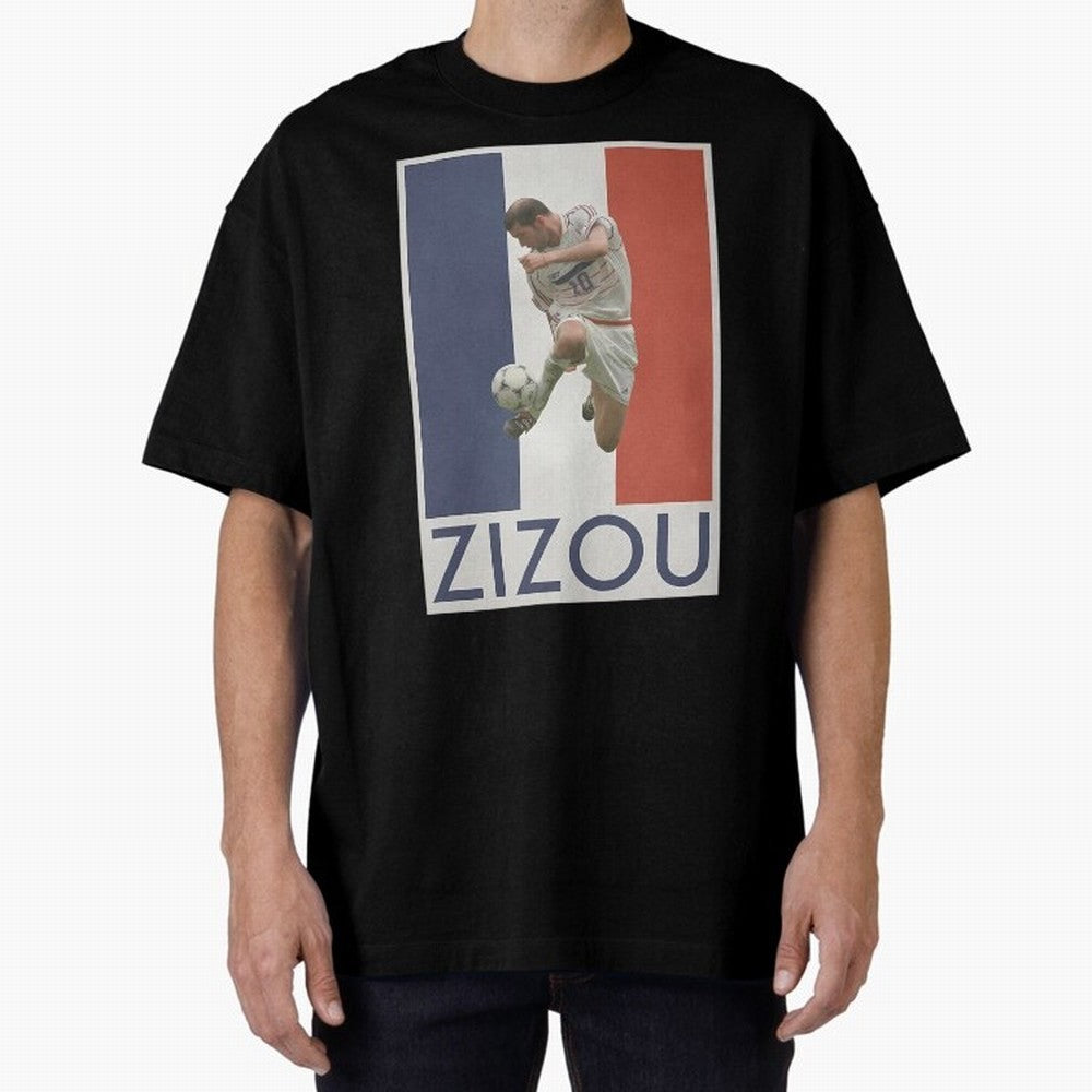 Football - Zidane Oversized T-Shirt Bring a Vintage Feel to Global Football Passion for FIFA World Cup 2026 Group Stage, Driven by Mbappe and Neymar, Argentina and Brazil, Championship Spirit, Famous Goals, Roaring Crowds and International Football