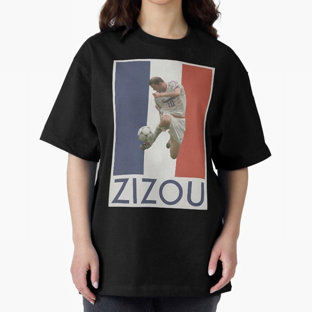 Football - Zidane Oversized T-Shirt Bring a Vintage Feel to Global Football Passion for FIFA World Cup 2026 Group Stage, Driven by Mbappe and Neymar, Argentina and Brazil, Championship Spirit, Famous Goals, Roaring Crowds and International Football