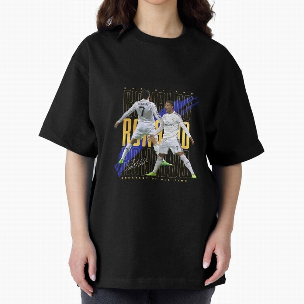 Cristiano Ronaldo Suuiii! Oversized T-Shirt Make the Season About Global Football Passion for FIFA World Cup 2026 USA Canada Mexico, Featuring Messi, CR7 and Mbappe, Argentina, France and Brazil, Championship Spirit, Famous Goals, Roaring Crowds