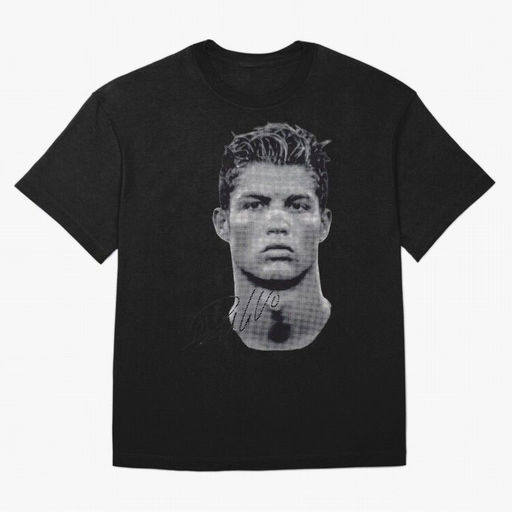 Retro Football Legend Portrait Illustration For Men And Gift For Soccer Fans Oversized T-Shirt Carry the Colors and Pride of the FIFA World Cup 2026 USA Canada Mexico Journey through Neymar, Haaland and Cristiano Ronaldo Highlights, England and