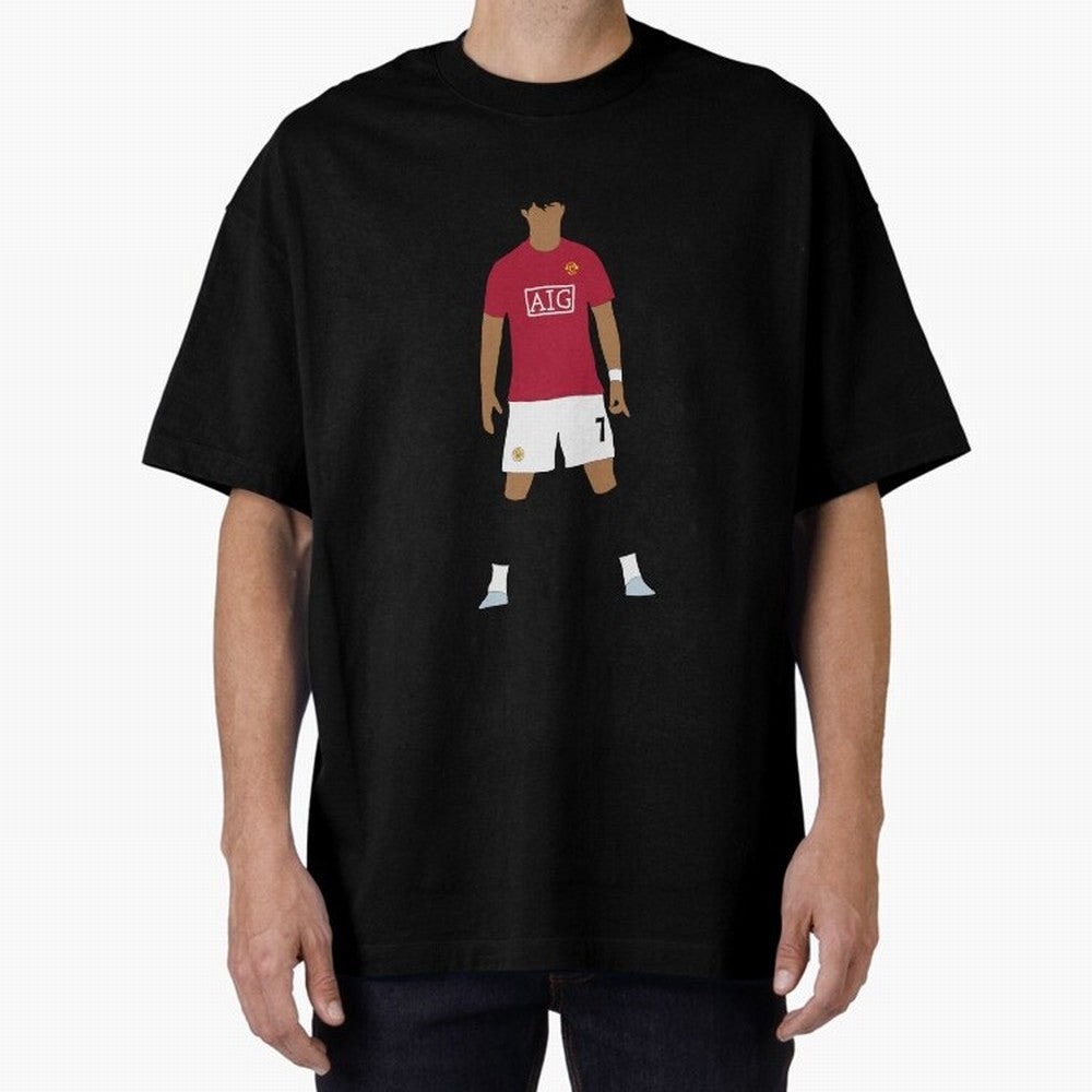 Cristiano Ronaldo Iconic Stance Fan Art Oversized T-Shirt Experience the Global Stage of Global Football Passion for FIFA World Cup 2026, Highlighting Cristiano Ronaldo, Haaland and CR7, France, Fan Favorite Moments, National Team Passion, Big