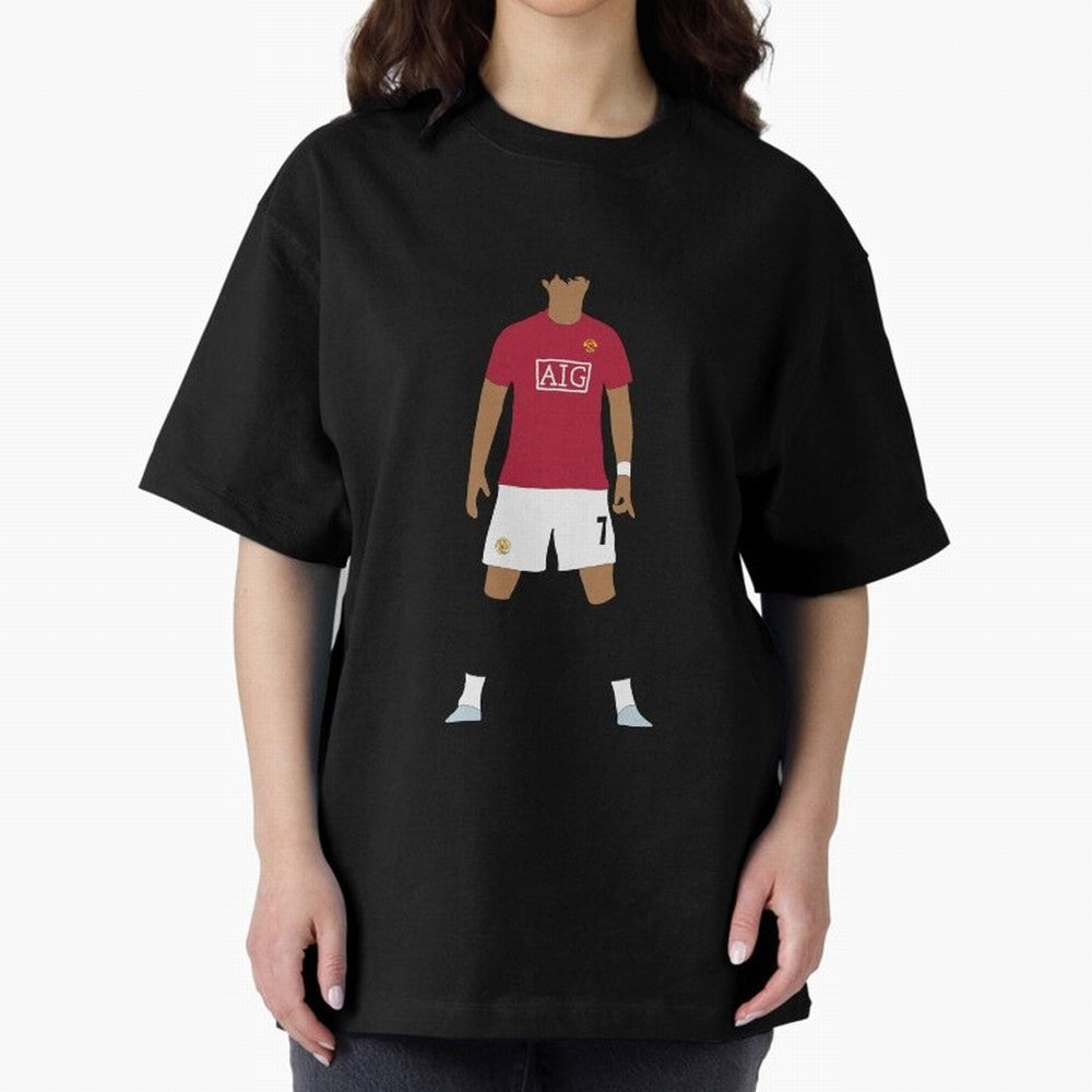 Cristiano Ronaldo Iconic Stance Fan Art Oversized T-Shirt Experience the Global Stage of Global Football Passion for FIFA World Cup 2026, Highlighting Cristiano Ronaldo, Haaland and CR7, France, Fan Favorite Moments, National Team Passion, Big