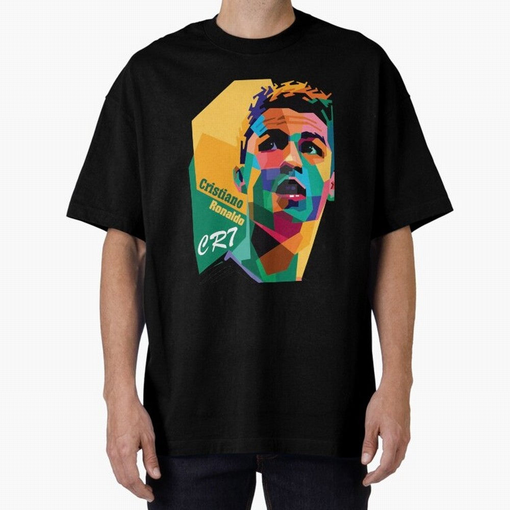 CR7 Pop Art Cristiano Ronaldo Design For Football Fans Gift For Soccer Lovers Oversized T-Shirt Honor Match Day Hype around FIFA World Cup 2026 Group Stage, Haaland and Mbappe, England and Germany, Global Supporter Spirit, Legendary Goals, National