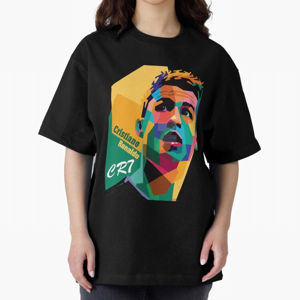 CR7 Pop Art Cristiano Ronaldo Design For Football Fans Gift For Soccer Lovers Oversized T-Shirt Honor Match Day Hype around FIFA World Cup 2026 Group Stage, Haaland and Mbappe, England and Germany, Global Supporter Spirit, Legendary Goals, National