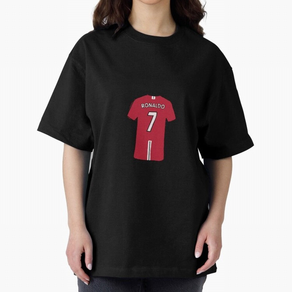 Cristiano Ronaldo Number 7 Jersey Illustration Oversized T-Shirt Follow the Final Road of FIFA World Cup 2026 for Fans of Mbappe and Spain, Bringing Worldwide Fan Energy, Dramatic Goals, Stadium Lights and Championship Celebrations; Ideal for Fans
