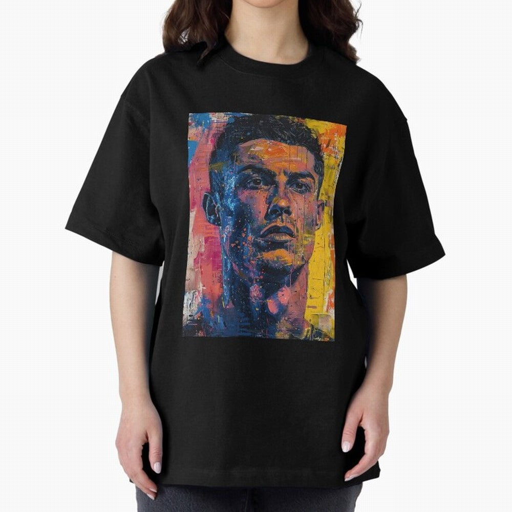 Cristiano Ronaldo illustration Oversized T-Shirt Represent FIFA World Cup 2026 Built around Neymar, Haaland and Cristiano Ronaldo, Portugal, Spain and Germany Energy, Worldwide Fan Energy, Dramatic Goals, Stadium Lights and Championship