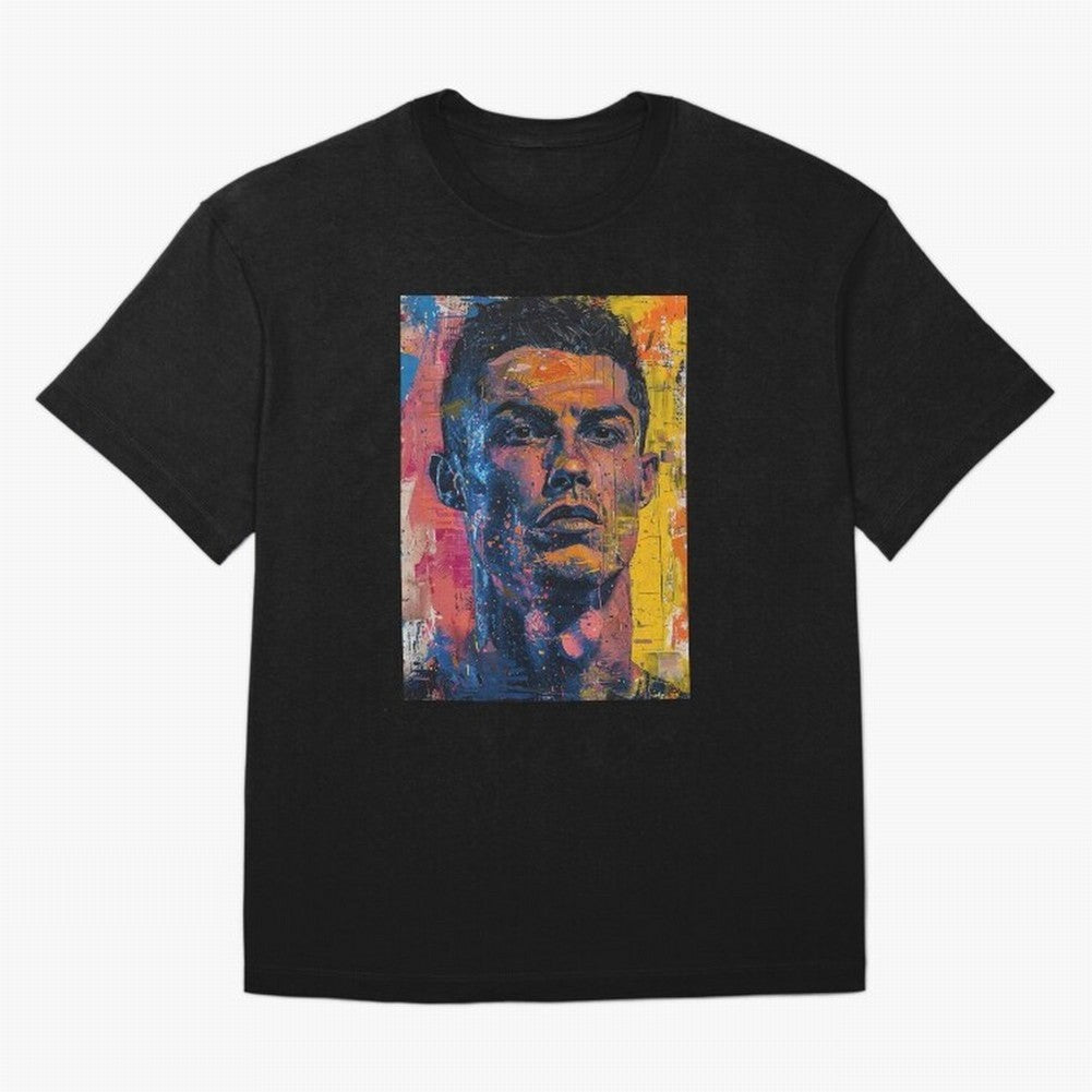 Cristiano Ronaldo illustration Oversized T-Shirt Represent FIFA World Cup 2026 Built around Neymar, Haaland and Cristiano Ronaldo, Portugal, Spain and Germany Energy, Worldwide Fan Energy, Dramatic Goals, Stadium Lights and Championship