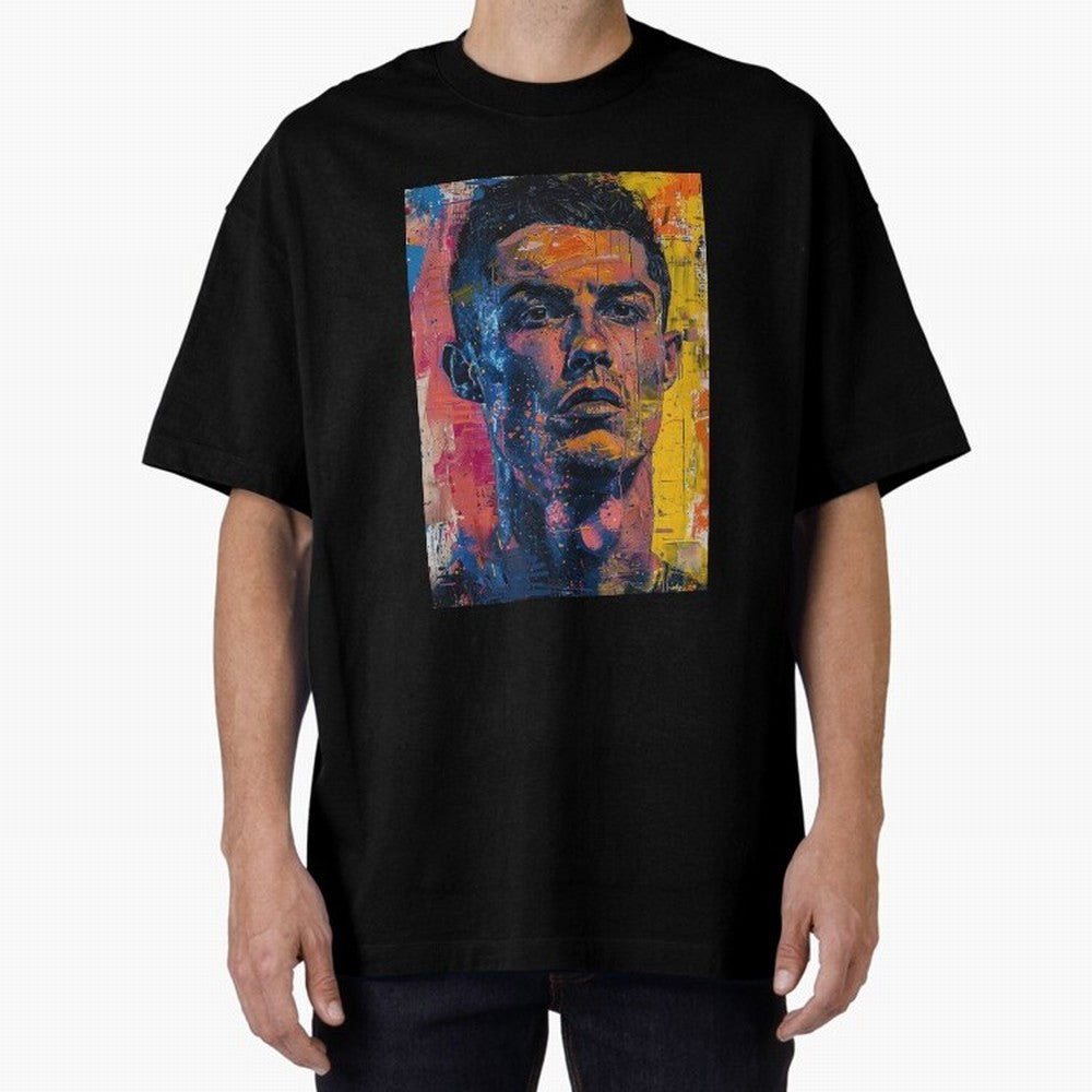Cristiano Ronaldo illustration Oversized T-Shirt Represent FIFA World Cup 2026 Built around Neymar, Haaland and Cristiano Ronaldo, Portugal, Spain and Germany Energy, Worldwide Fan Energy, Dramatic Goals, Stadium Lights and Championship