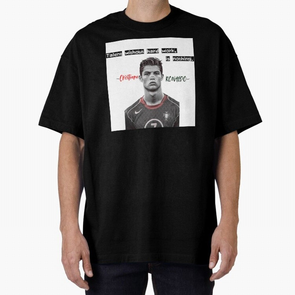 Cristiano Ronaldo - Dedication | NextLevel Motivation white Oversized T-Shirt Discover FIFA World Cup 2026 USA Canada Mexico Inspired by Mbappe, England and Germany Energy, Classic Soccer Heritage, Championship Pressure, Fan Loyalty and