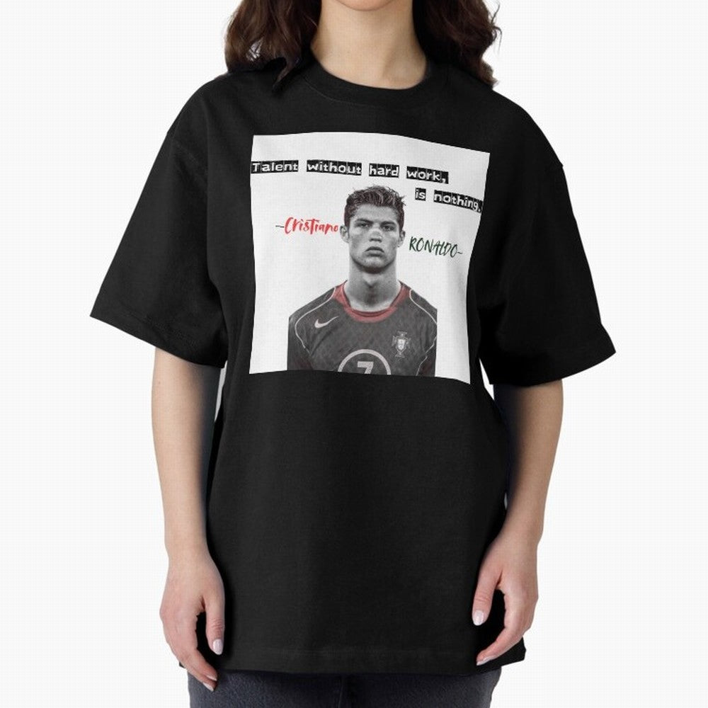 Cristiano Ronaldo - Dedication | NextLevel Motivation white Oversized T-Shirt Discover FIFA World Cup 2026 USA Canada Mexico Inspired by Mbappe, England and Germany Energy, Classic Soccer Heritage, Championship Pressure, Fan Loyalty and