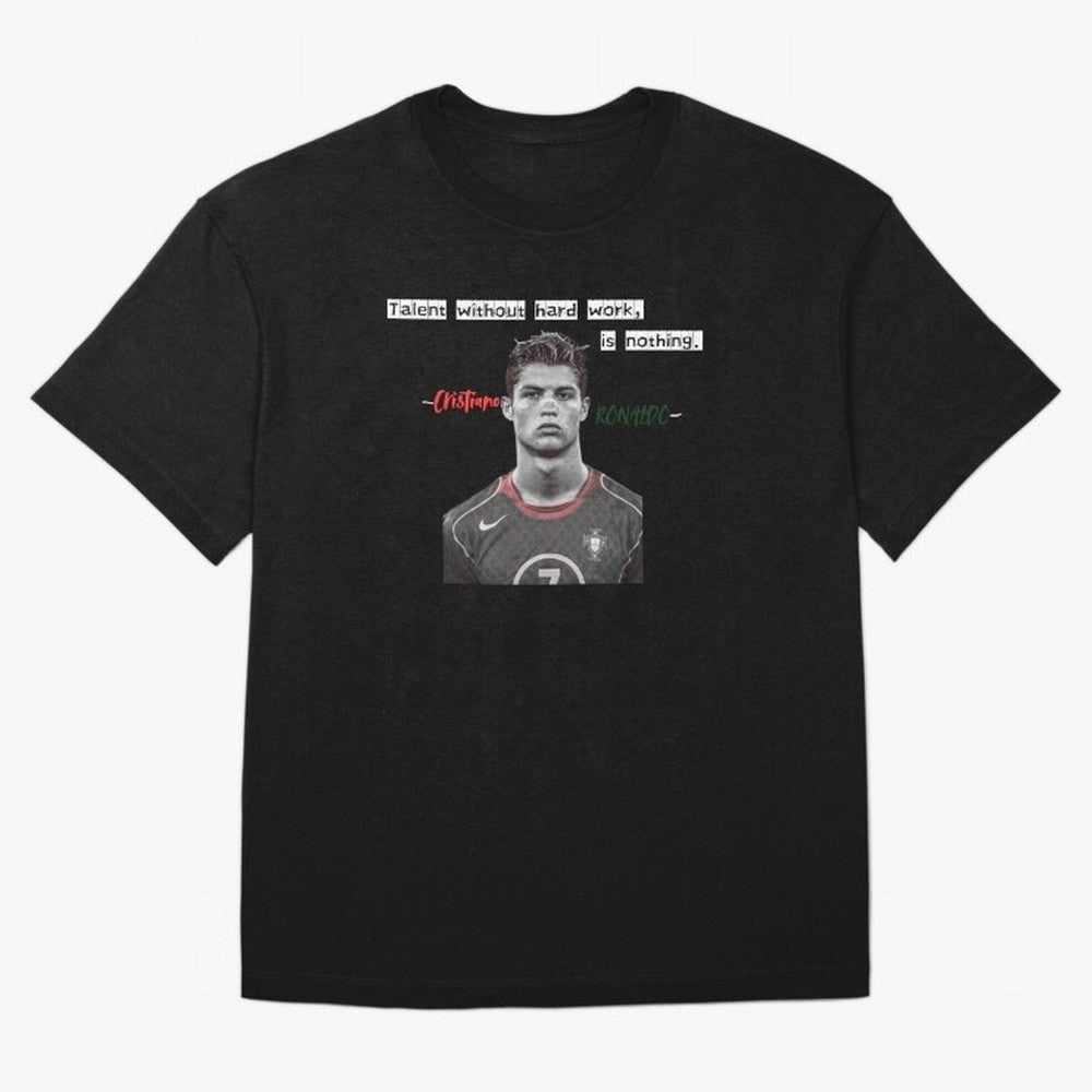 Cristiano Ronaldo - Dedication | NextLevel Motivation Oversized T-Shirt Keep Football History Alive during Global Football Passion for FIFA World Cup 2026 Group Stage, Built around Messi, Neymar and Mbappe, Netherlands, Supporter Pride, Iconic