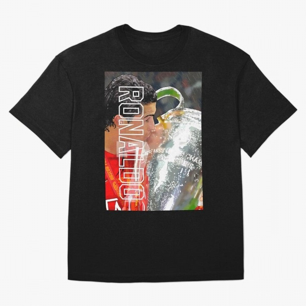 Cristiano Ronaldo ¨C 2008 Manchester United Champions League Glory Artwork by GrizzlyGFX Oversized T-Shirt Join the Global Buzz around Match Day Hype around FIFA World Cup 2026, Messi, Neymar and Mbappe, Portugal, Supporter Pride, Iconic