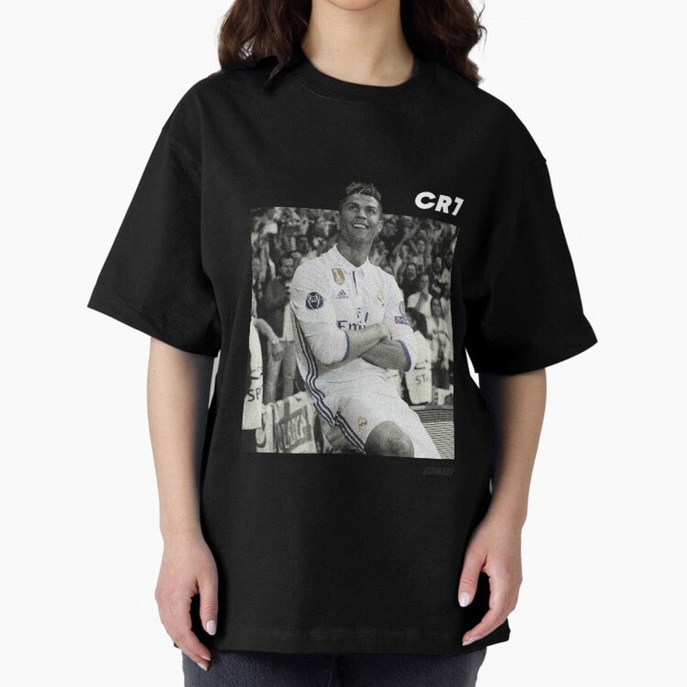 Cristiano Ronaldo | MR. CHAMPIONS LEAGUE Oversized T-Shirt Support the Legends of FIFA World Cup 2026 Group Stage for Fans of Messi and Spain and Netherlands, Bringing Match Day Excitement, Supporter Culture, Golden Goals and Global Football