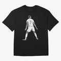 Cristiano Ronaldo Black and White Version Oversized T-Shirt Celebrate Unforgettable Nights in the FIFA World Cup 2026 Group Stage Journey through Mbappe and Neymar Highlights, Argentina, France and Brazil Pride, Classic Soccer Heritage,
