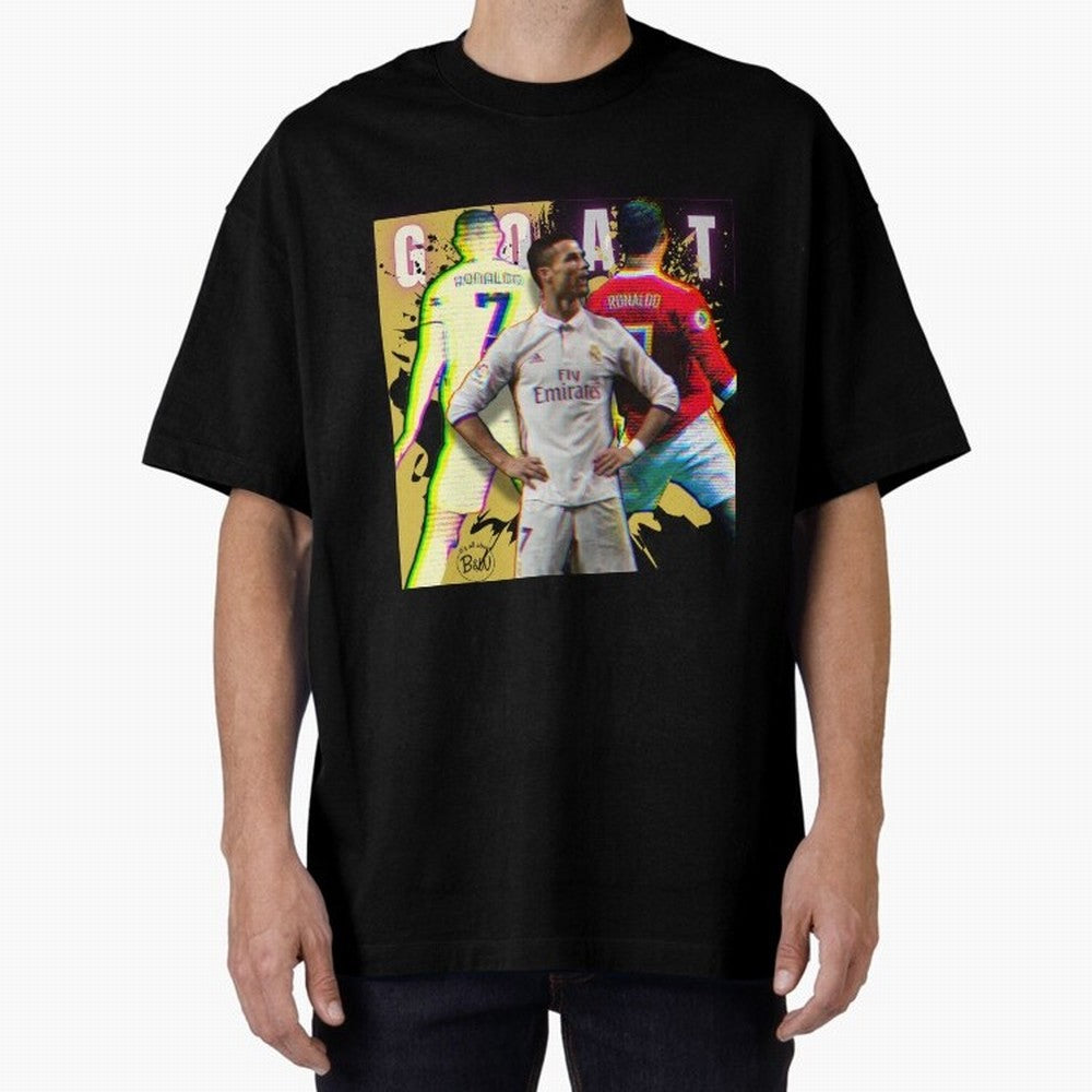 Cristiano Ronaldo ¨C The GOAT Era Tribute Oversized T-Shirt Elevate Global Football Passion for FIFA World Cup 2026 Group Stage, Made for Messi, England, France and Netherlands, Stadium Memories, Football Loyalty, International Chants and
