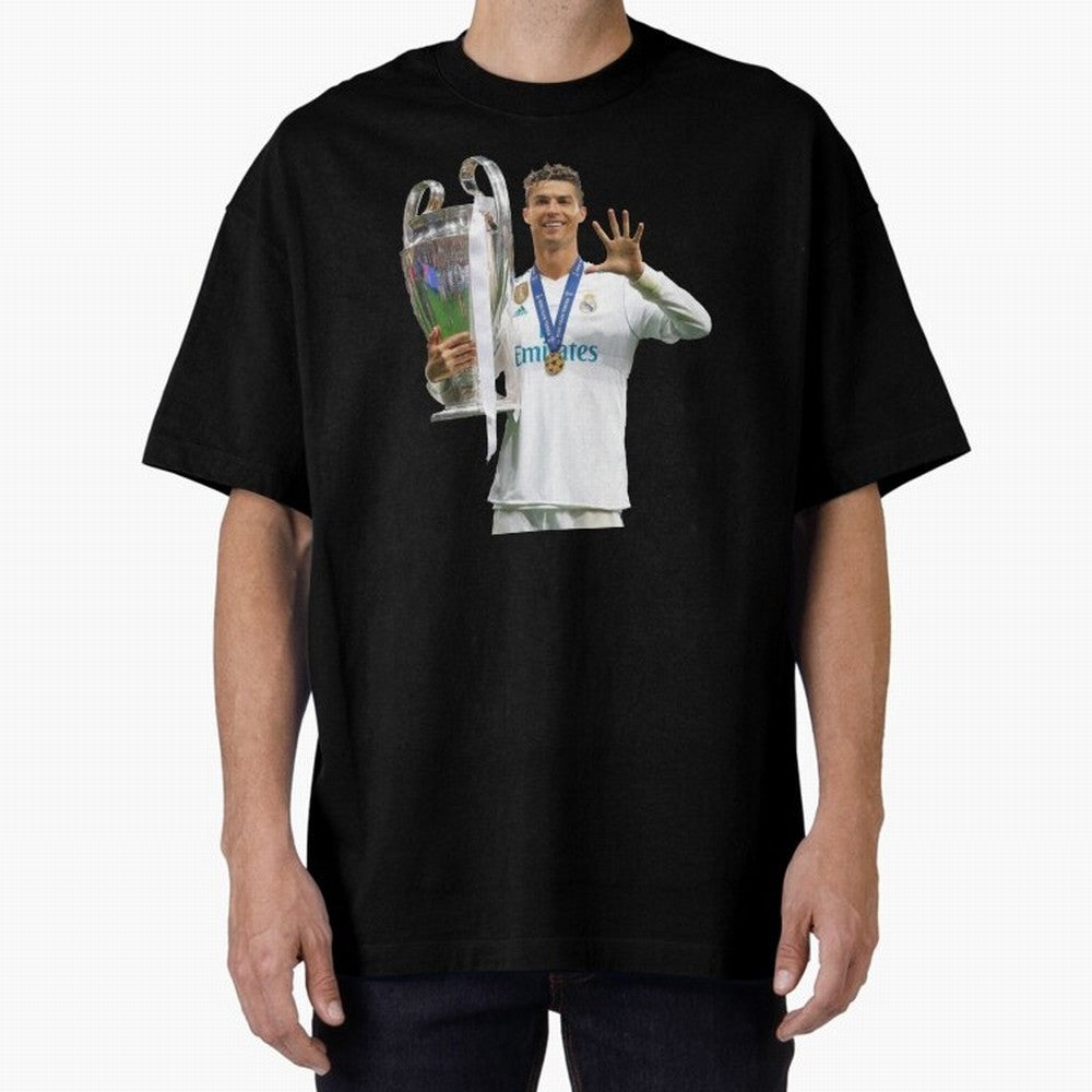 Cristiano Ronaldo with the cup Oversized T-Shirt Celebrate Unforgettable Nights in the FIFA World Cup 2026 Group Stage Journey through Cristiano Ronaldo, Haaland and CR7 Highlights, Germany Pride, Game Day Rituals, Football Legends, Country Pride