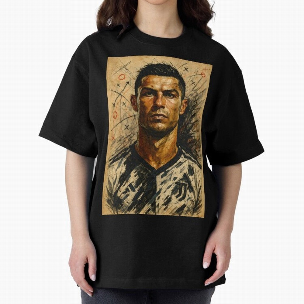 The Architect of Victory Oversized T-Shirt Honor the Football Icons of FIFA World Cup 2026 USA Canada Mexico for Fans of CR7 and Messi and Spain, Bringing Match Day Excitement, Supporter Culture, Golden Goals and Global Football Passion; Perfect