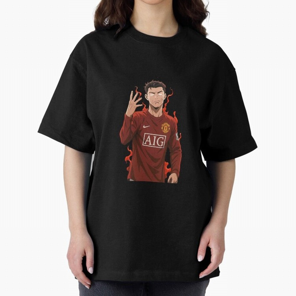 Cristiano Ronaldo Anime Art ¨C Blue Lock Inspired Football Legend Oversized T-Shirt Celebrate the Next Chapter of FIFA World Cup 2026 Capturing Neymar, Haaland and Cristiano Ronaldo, Germany Energy, Championship Spirit, Famous Goals, Roaring Crowds