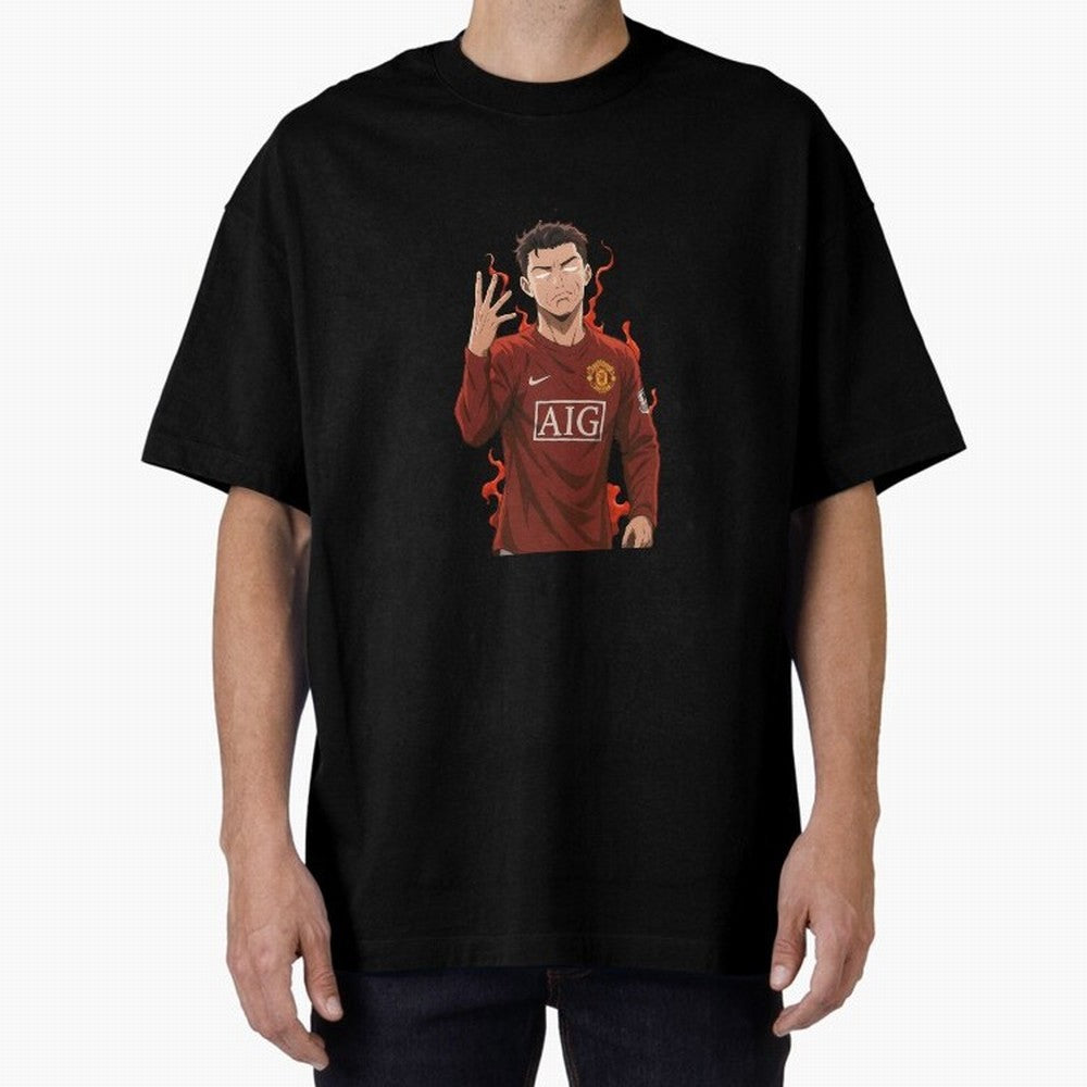 Cristiano Ronaldo Anime Art ¨C Blue Lock Inspired Football Legend Oversized T-Shirt Celebrate the Next Chapter of FIFA World Cup 2026 Capturing Neymar, Haaland and Cristiano Ronaldo, Germany Energy, Championship Spirit, Famous Goals, Roaring Crowds