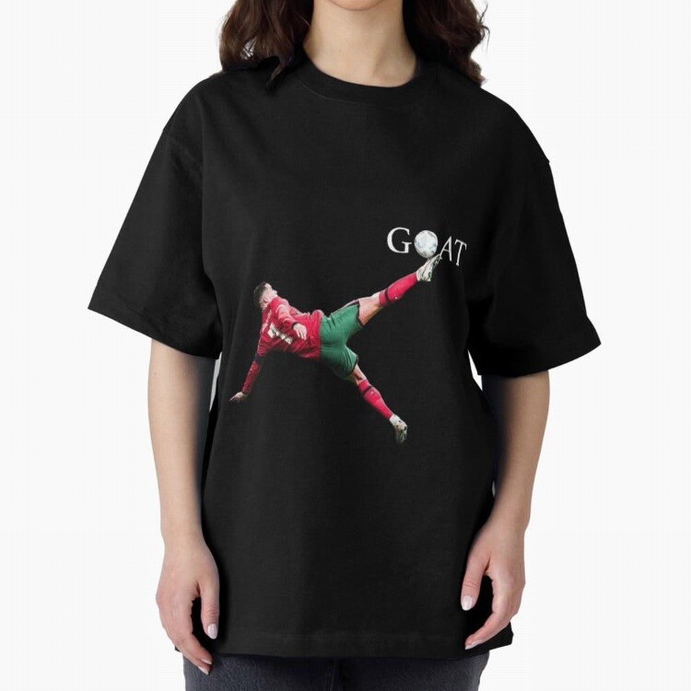 GOAT in Motion: Ronaldo's Iconic Bicycle Kick Oversized T-Shirt Follow the Final Road of Global Football Passion for FIFA World Cup 2026 Group Stage, Capturing CR7, Brazil, Portugal and Argentina, Football History, Final Match Energy, Crowd Noise