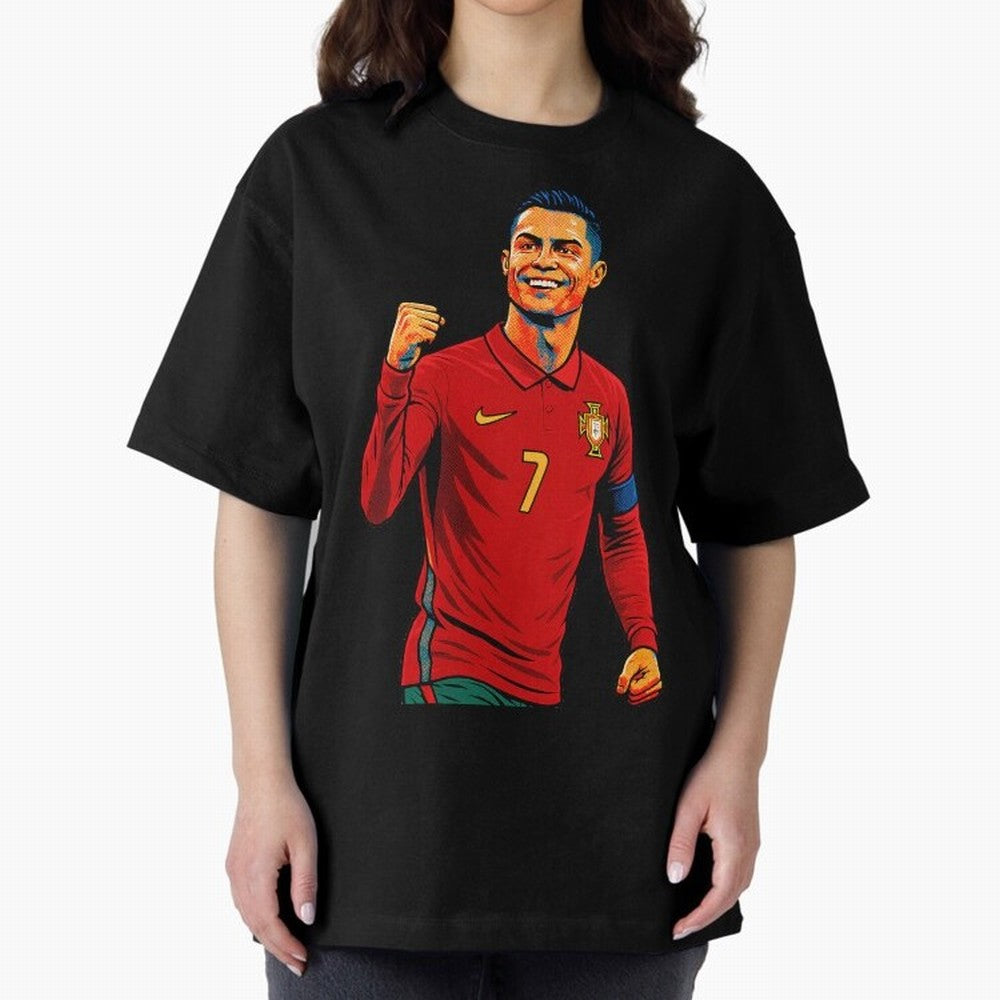 Cristiano Ronaldo Goal Pop Art Oversized T-Shirt Follow Every Goal of FIFA World Cup 2026 Spirit, with Netherlands, CR7, Global Supporter Spirit, Legendary Goals, National Colors and Tournament Celebration; Perfect for Supporters Who Want Bold