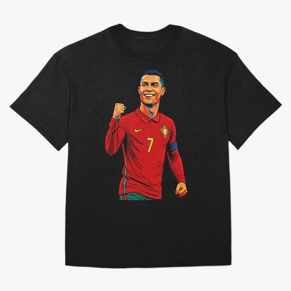 Cristiano Ronaldo Goal Pop Art Oversized T-Shirt Follow Every Goal of FIFA World Cup 2026 Spirit, with Netherlands, CR7, Global Supporter Spirit, Legendary Goals, National Colors and Tournament Celebration; Perfect for Supporters Who Want Bold