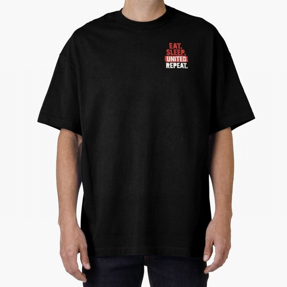 Eat Sleep United Repeat Oversized T-Shirt Feel the Heartbeat of FIFA World Cup 2026 Group Stage Spirit, Connected to Spain and Netherlands, Messi and Cristiano Ronaldo, Championship Spirit, Famous Goals, Roaring Crowds and International Football