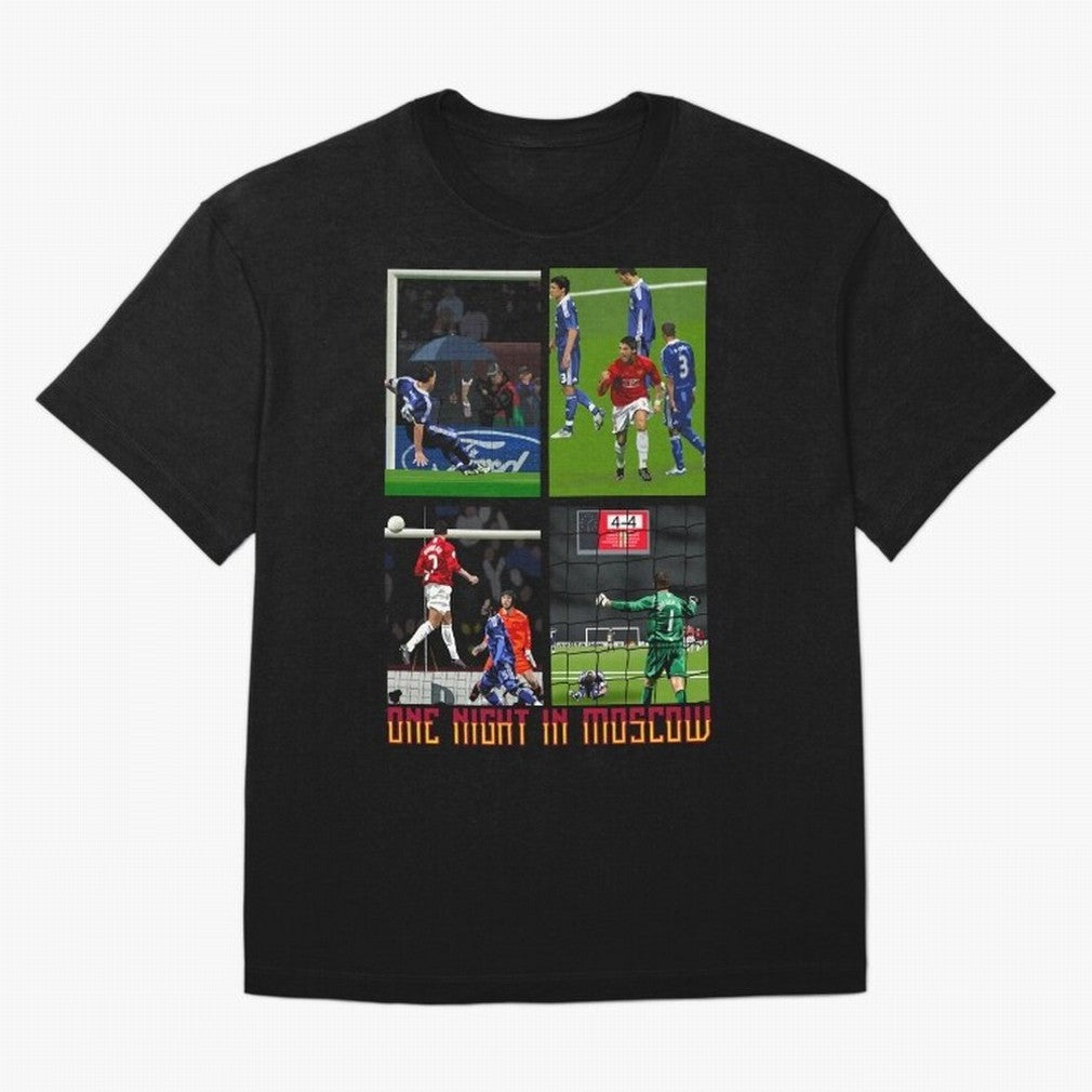 One Night in Moscow ¨C Manchester United 2008 Champions League Glory Artwork Oversized T-Shirt Celebrate National Team Dreams in FIFA World Cup 2026 Group Stage Spirit, with Netherlands, CR7 and Messi, Supporter Pride, Iconic Celebrations,