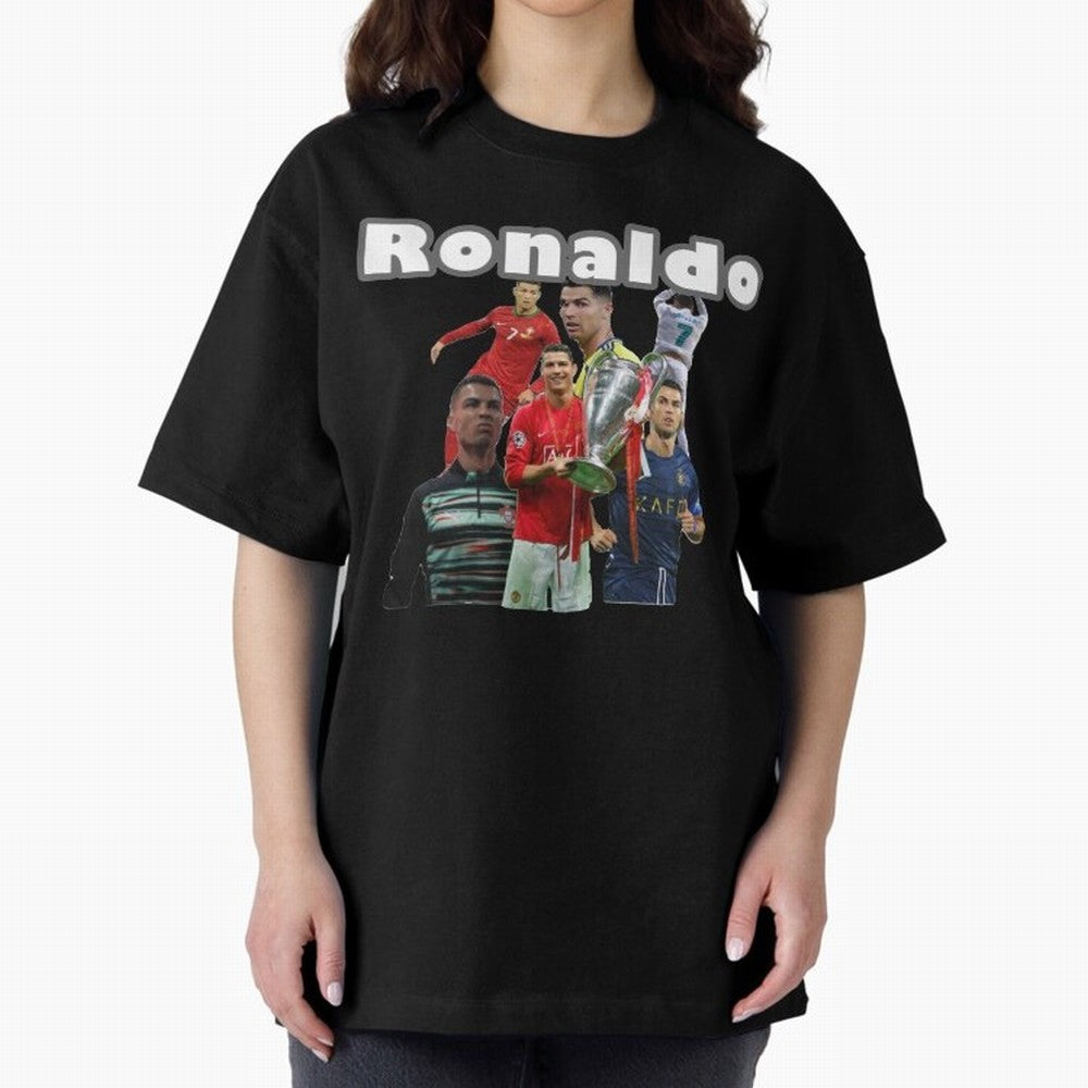 Cristiano Ronaldo Oversized T-Shirt Show Love for Legendary Goals in the FIFA World Cup 2026 Group Stage Journey through Neymar Highlights, France and Portugal Pride, Vintage Soccer Flavor, Modern Football Stars, National Flags and Final Night