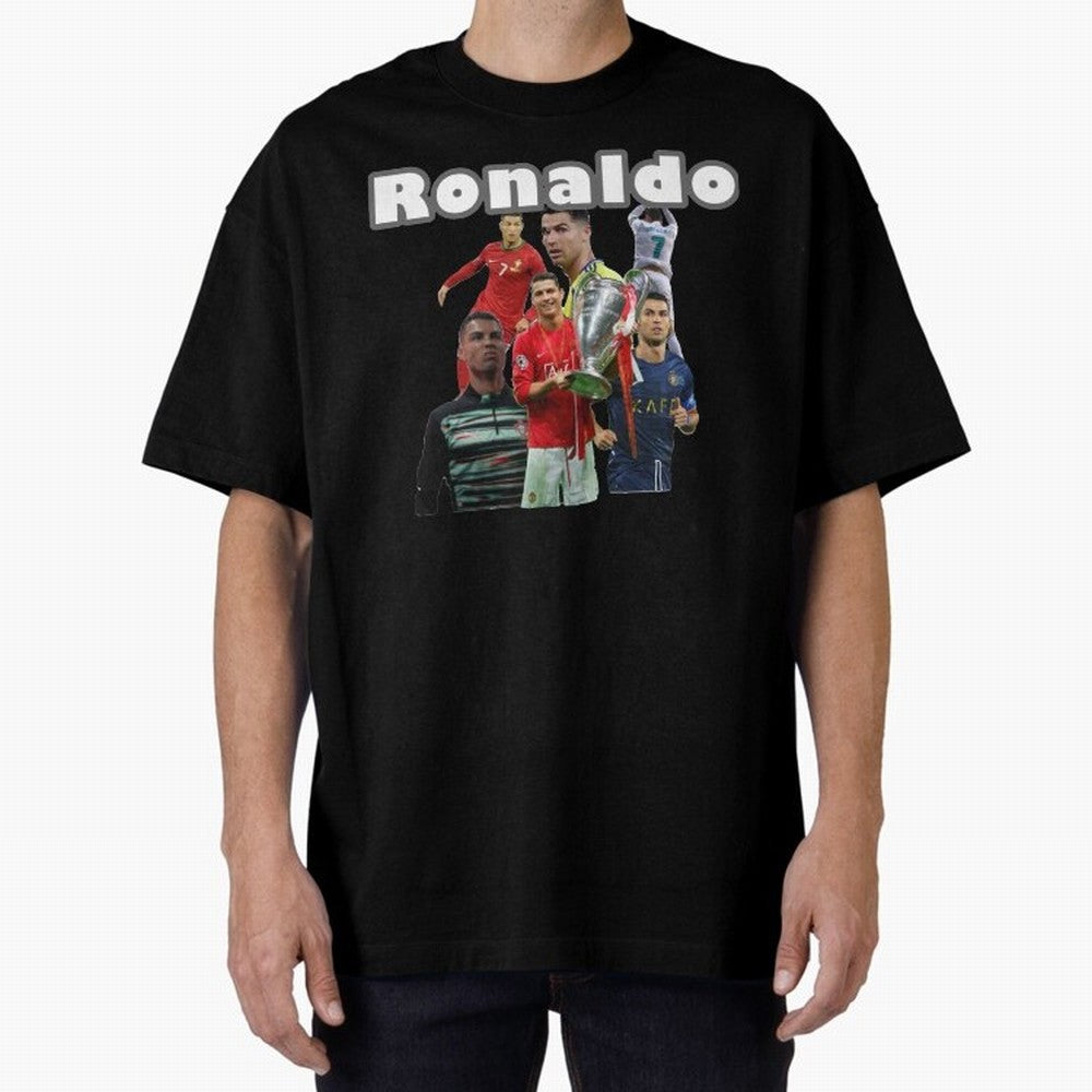 Cristiano Ronaldo Oversized T-Shirt Show Love for Legendary Goals in the FIFA World Cup 2026 Group Stage Journey through Neymar Highlights, France and Portugal Pride, Vintage Soccer Flavor, Modern Football Stars, National Flags and Final Night