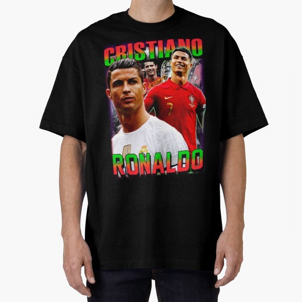 Cristiano Ronaldo Graphic Oversized T-Shirt Celebrate Unforgettable Nights in the FIFA World Cup 2026 USA Canada Mexico Journey through Mbappe and Neymar Highlights, France Pride, Football Passion, Legendary Performances, Festival Vibes and