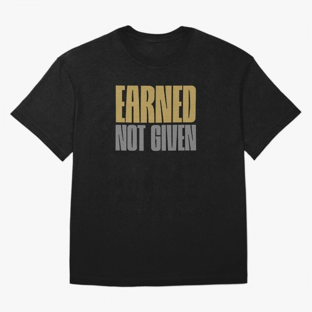 Earned not given Oversized T-Shirt Treasure the FIFA World Cup 2026 USA Canada Mexico Journey through CR7 and Messi Highlights, Brazil Pride, Soccer Culture, Superstar Moments, National Team Dreams and Competitive Fire; Ideal for Fans Who Follow