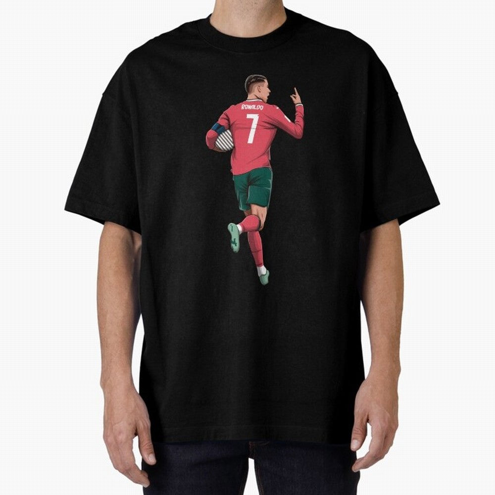 Cristiano Ronaldo Oversized T-Shirt Celebrate Match Day Hype around FIFA World Cup 2026, Messi and Cristiano Ronaldo, England, France and Netherlands, Vintage Soccer Flavor, Modern Football Stars, National Flags and Final Night Emotion; Ideal for