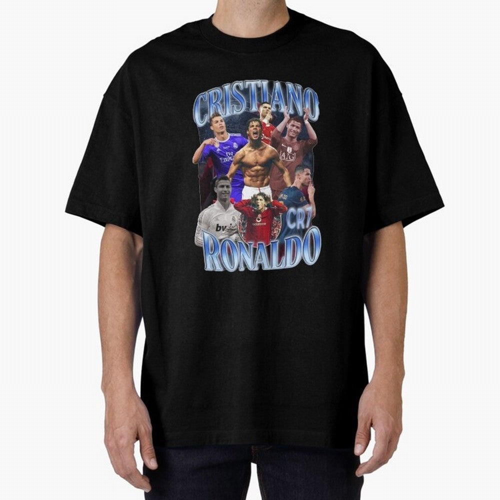 Cristiano Ronaldo GOAT Oversized T-Shirt Celebrate Unforgettable Nights in Global Football Passion for FIFA World Cup 2026, Filled with Neymar, Haaland and Cristiano Ronaldo, Argentina, France and Brazil, Champion Mindset, Group Stage Buzz,