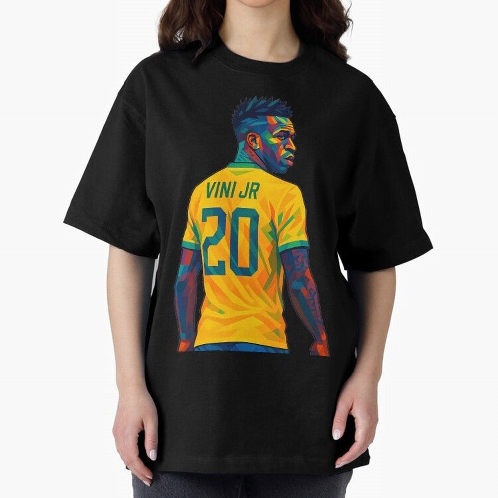 Vini Jr. Oversized T-Shirt Stand Proud for FIFA World Cup 2026 Spirit, Built around Netherlands, Mbappe, Sports Nostalgia, International Competition, Famous Players and Unforgettable Victories; Great for Watch Parties, Sports Bars, Family Nights,