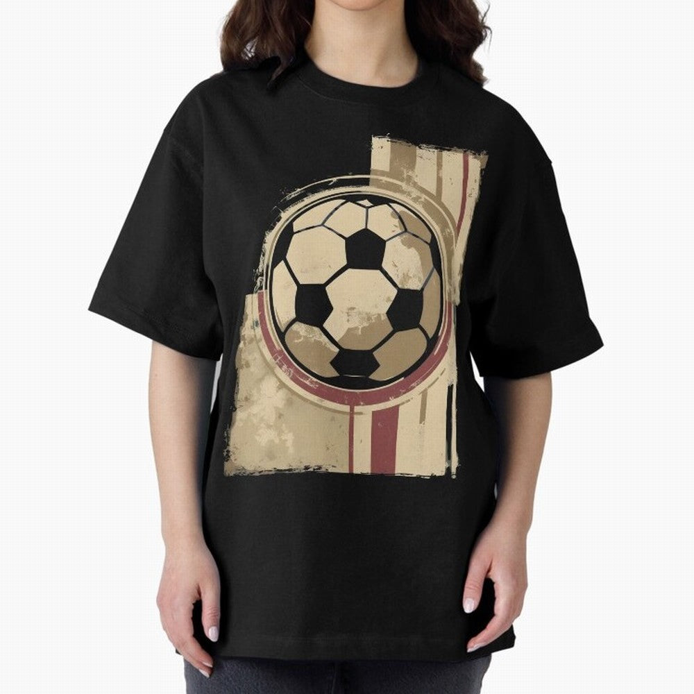 Soccer ball Oversized T-Shirt Turn Up for the FIFA World Cup 2026 Journey through Messi, Neymar and Mbappe Highlights, France and Portugal Pride, Championship Spirit, Famous Goals, Roaring Crowds and International Football Unity; Ideal for