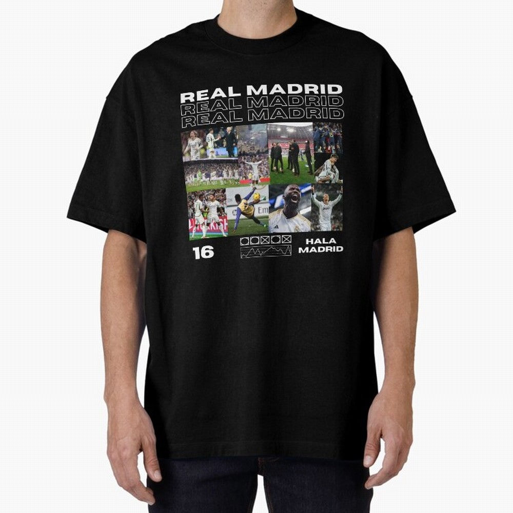 Real Madrid design Oversized T-Shirt Follow the Road to FIFA World Cup 2026 Made for Haaland, England, France and Netherlands Energy, Stadium Chants, National Pride, Trophy Dreams and Unforgettable Football Memories; Perfect for Supporters Who Want