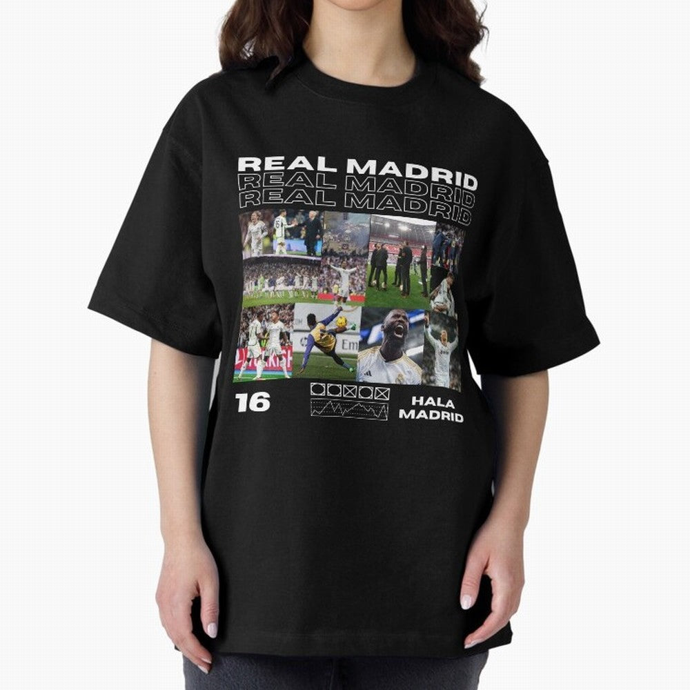 Real Madrid design Oversized T-Shirt Follow the Road to FIFA World Cup 2026 Made for Haaland, England, France and Netherlands Energy, Stadium Chants, National Pride, Trophy Dreams and Unforgettable Football Memories; Perfect for Supporters Who Want
