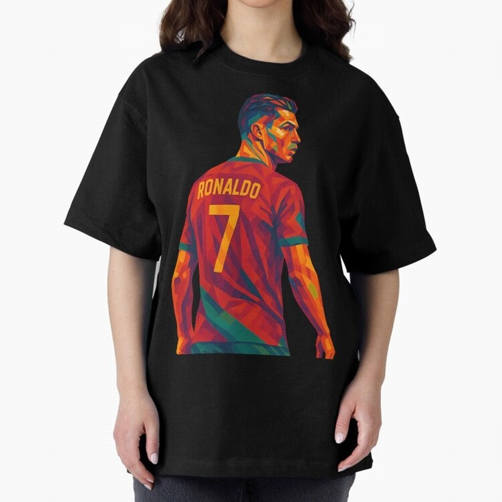 Cristiano Ronaldo Oversized T-Shirt Celebrate Soccer Greatness during Global Football Passion for FIFA World Cup 2026 USA Canada Mexico, Inspired by Cristiano Ronaldo, Haaland and CR7, England and Germany, Worldwide Fan Energy, Dramatic Goals,