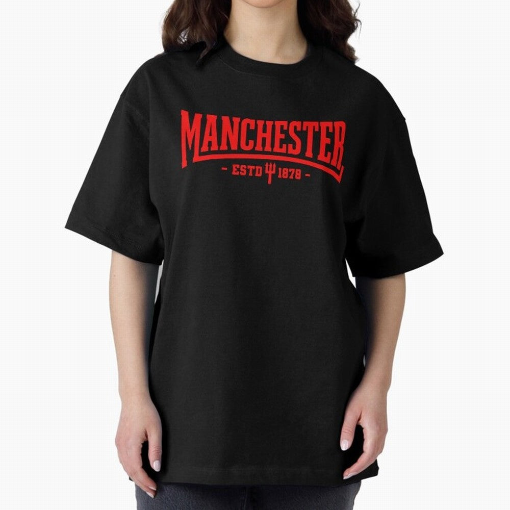 Manchester United 1878 Oversized T-Shirt Celebrate the Magic of FIFA World Cup 2026 Group Stage with Messi, Portugal Energy, Retro Football Energy, Iconic Rivalries, Trophy Chase Drama and Stadium Atmosphere; Made for Die Hard Supporters, Soccer