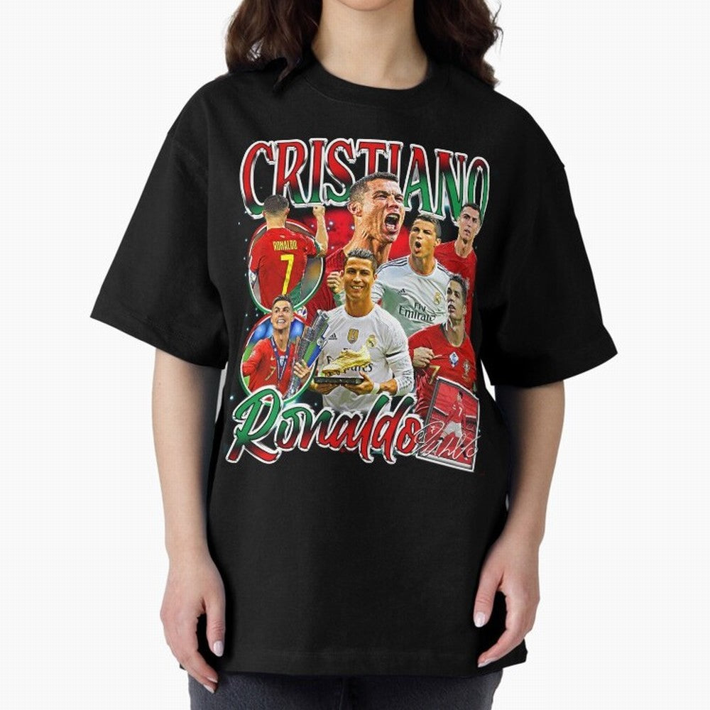 Cristiano Ronaldo Premium Quality Oversized T-Shirt Celebrate Global Passion for FIFA World Cup 2026 Group Stage Spirit, Filled with Argentina, France and Brazil, Cristiano Ronaldo, Stadium Memories, Football Loyalty, International Chants and
