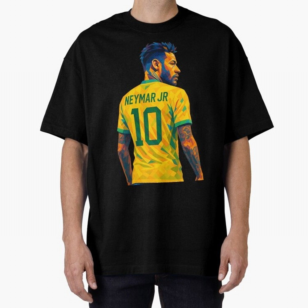 Neymar Jr Oversized T-Shirt Turn Up for FIFA World Cup 2026 USA Canada Mexico for Fans of CR7 and Messi and Argentina and Brazil, Bringing Fan Favorite Moments, National Team Passion, Big Match Drama and Soccer History; Built for Supporters Chasing