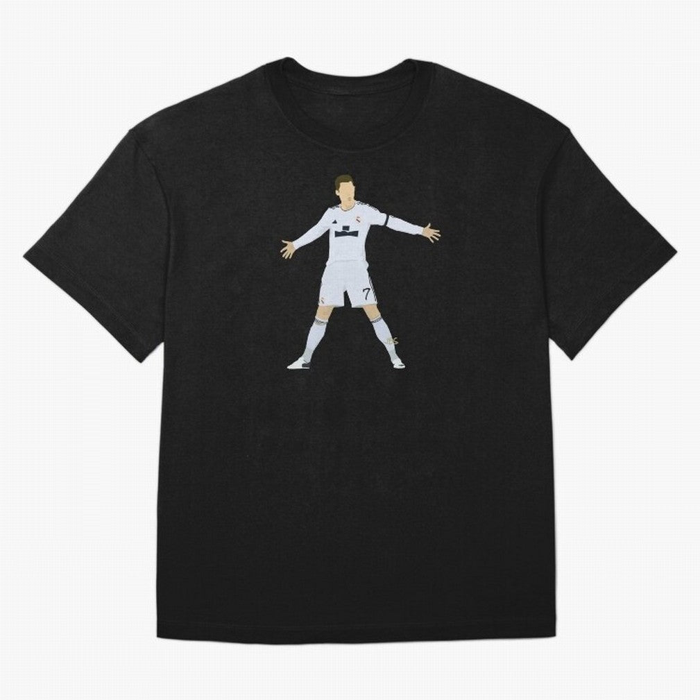 Cristiano Ronaldo celebrates at Real Madrid Oversized T-Shirt Keep the Match Day Mood of Global Football Passion for FIFA World Cup 2026 USA Canada Mexico, Capturing Messi, Neymar and Mbappe, France and Portugal, Championship Spirit, Famous Goals,