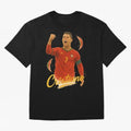 Cristiano Ronaldo Portugal Art ¨C Captain¡¯s Glory Football Tribute	 Oversized T-Shirt Carry the Colors and Pride of Match Day Hype around FIFA World Cup 2026, Messi and Cristiano Ronaldo, England, Match Day Excitement, Supporter Culture, Golden