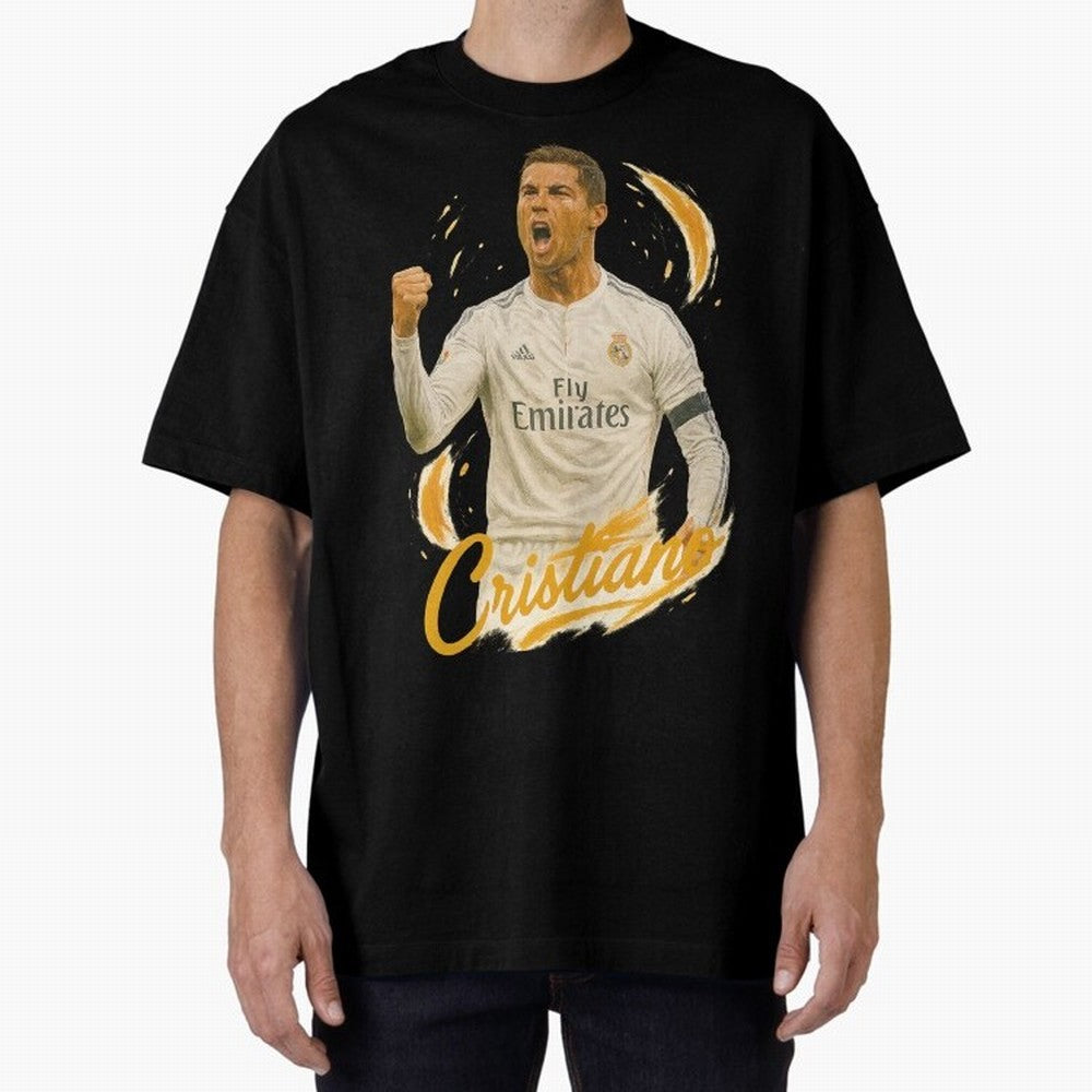 Cristiano Ronaldo Madrid Art - Iconic Soccer Legend Tribute Oversized T-Shirt Bring World Football Passion into Match Day Hype around FIFA World Cup 2026 USA Canada Mexico, CR7, Portugal, Worldwide Fan Energy, Dramatic Goals, Stadium Lights and